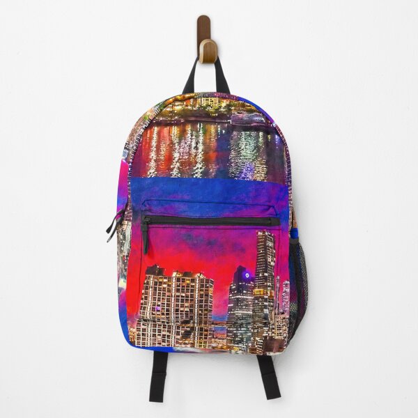 Item preview, Brickell Bay Drive skyline at twilight, Miami - digital painting designed and sold by NickoPrints.