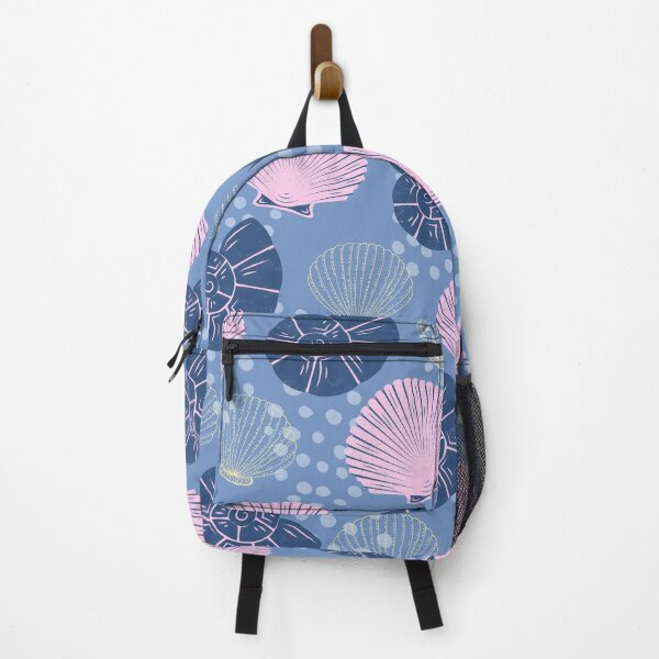 Item preview, Sea and Ocean shells Colorful Pattern (blue-pink) designed and sold by Dorina Larsdotter.
