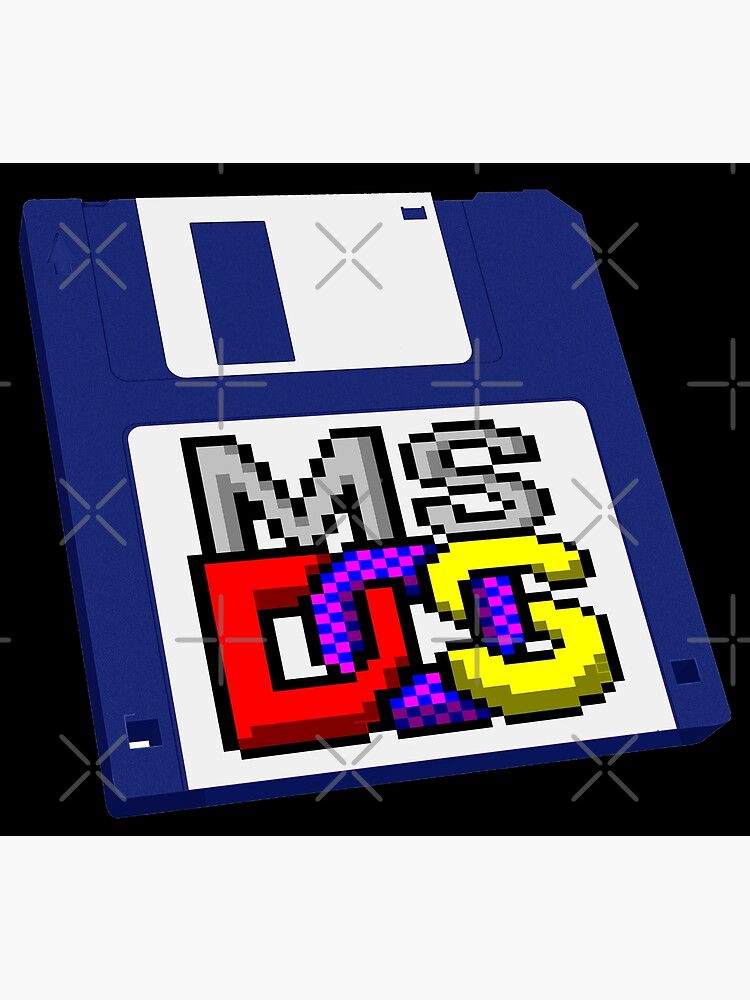 "MS DOS 1.44mb Floppy Disk Classic Computer Software Logo" Art Print