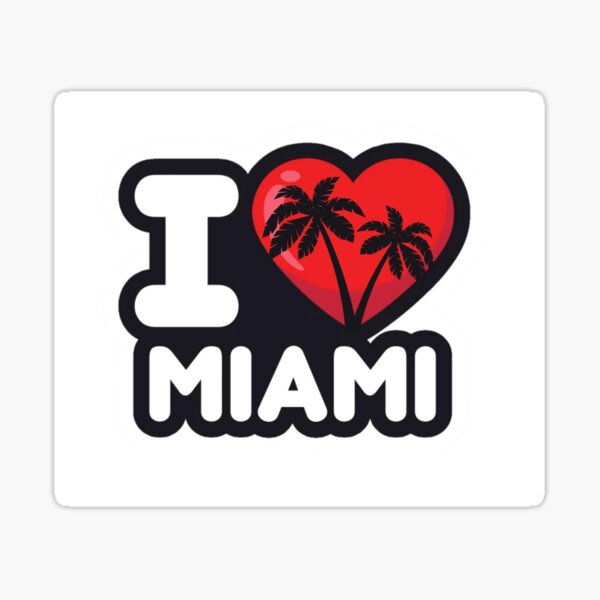 "I Love Miami" Sticker by StormStomp Redbubble