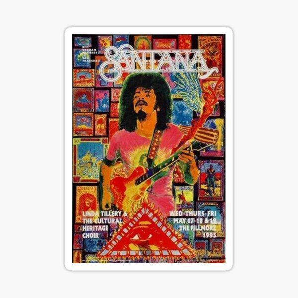 “Carlos Santana Wallpaper” Sticker by KokanBarbarian | Redbubble
