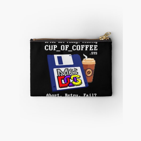 Item preview, Drive not ready. Missing CUP OF COFFEE - Abort, Retry, Fail? - Classic MS DOS Operating System Drive error message. designed and sold by RetroTeeStudio.