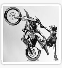 One Wheel Wavey Illustration Sticker