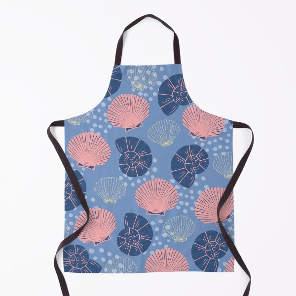 Item preview, Sea and Ocean shells Colorful Pattern (blue-red) designed and sold by Dorina Larsdotter.