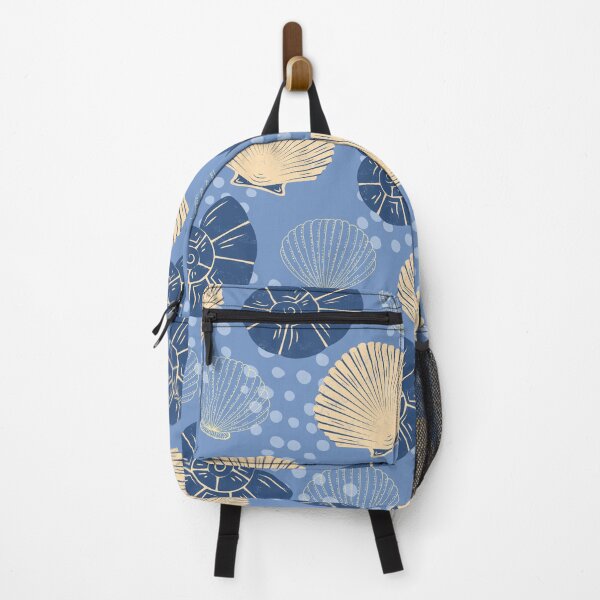 Item preview, Sea and Ocean shells Colorful Pattern (blue-yellow) designed and sold by Dorina Larsdotter.