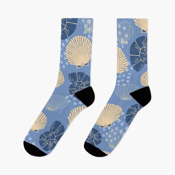 Item preview, Sea and Ocean shells Colorful Pattern (blue-yellow) designed and sold by Dorina Larsdotter.