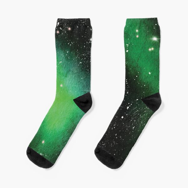 Green Galaxy print Socks