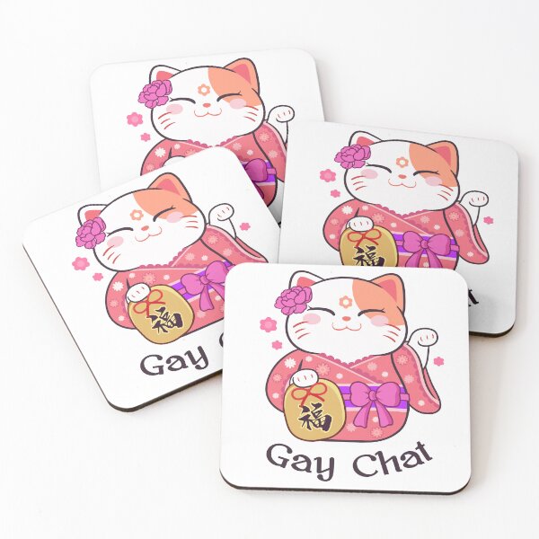 Item preview, Gay Chat japanese lucky cat geisha designed and sold by GraphismNinja.