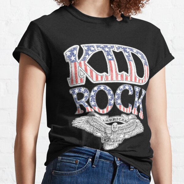 Kid Rock Skeleton Eagle T-Shirt Women Funny Vintage Rock Roll