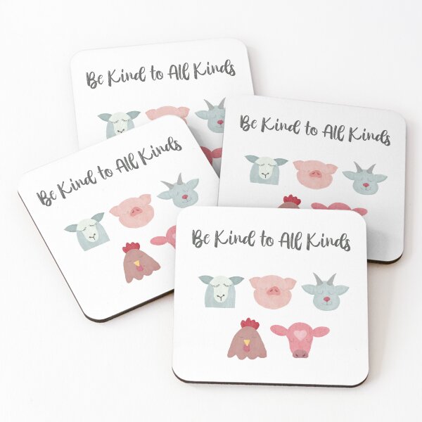 Item preview, Friends Not Food, Be Kind to All Kinds, Vegan Art designed and sold by Come Cosi.