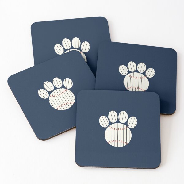 Item preview, Navy Pinstripe Baseball Paw Print designed and sold by 8PawsStudio.