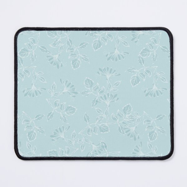 Item preview, Vintage engraved honeysuckle - China ink floral - Baby blue silhouette designed and sold by Marcia  Borlenghi.