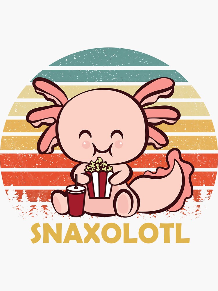 Axolotl Lover Snaxolotl Kawaii Axolotl Food Sweets' Sticker