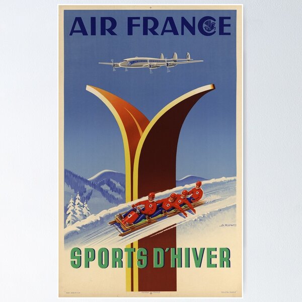 Artikel-Vorschau von Air France, Wintersport - Vintages Reiseplakat, designt und verkauft von SALON DES ARTS.