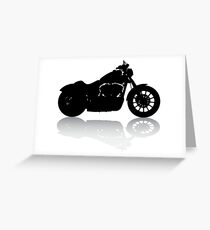 Cruiser Motorcycle Silhouette with Shadow Greeting Card