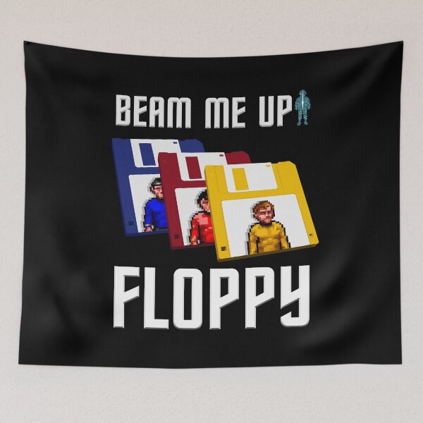 Item preview,  Red Blue Yellow Floppy Disks - 60s sci-fi & 90s classic DOS game Inspired! designed and sold by RetroTeeStudio.