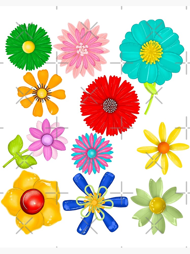 Enamel Flower Pins Art Board Print for Sale by jenbucheli