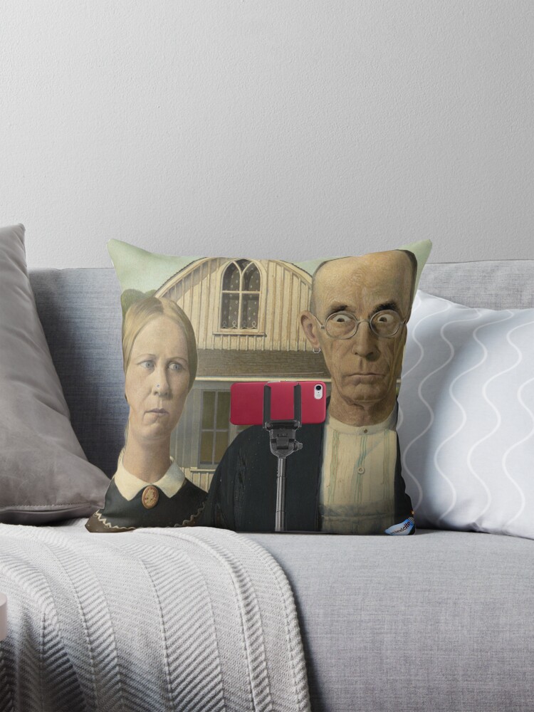 Thumbnail 1 of 4, Pillow, American Gothic 2.0 designed and sold by Mindcite.