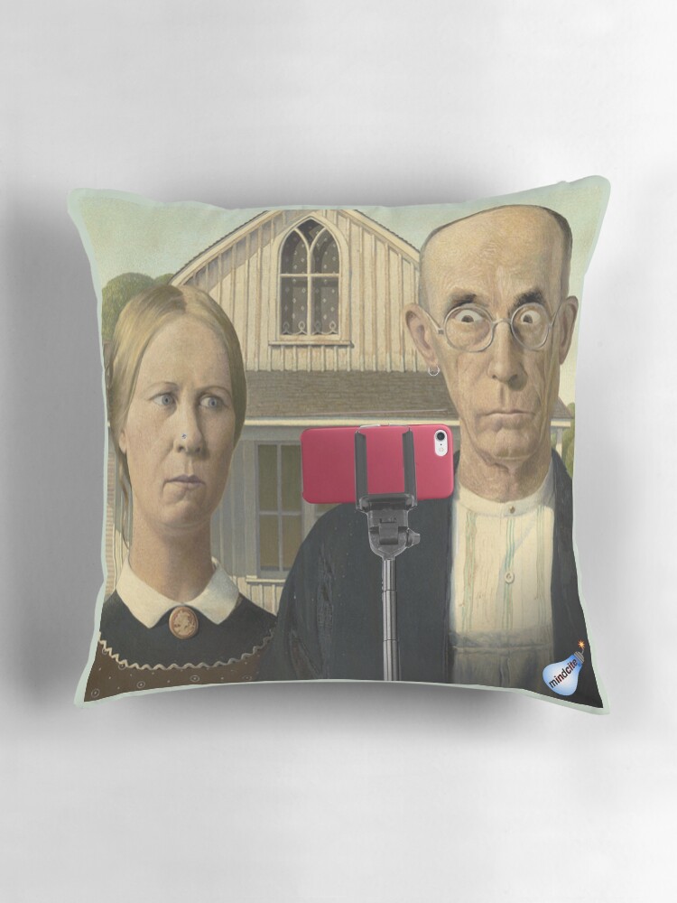 Thumbnail 3 of 4, Pillow, American Gothic 2.0 designed and sold by Mindcite.