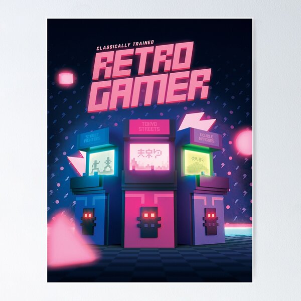 Artikel-Vorschau von Retro Gamer 1980er Arcade-Gaming-Poster, designt und verkauft von SynthwaveStorm.