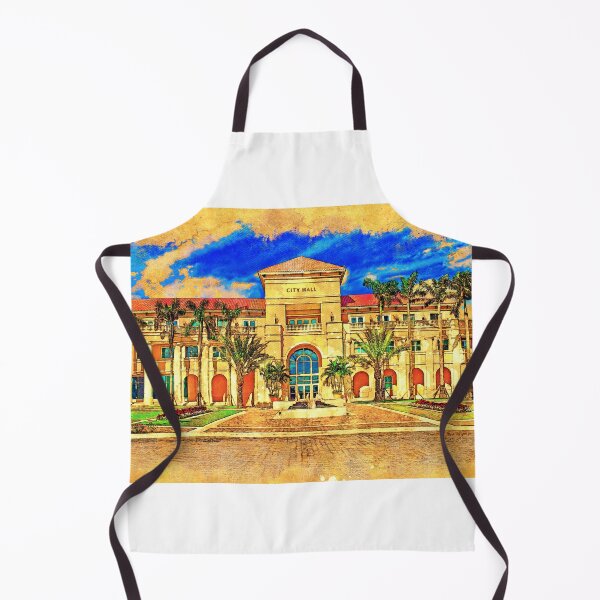 Item preview, Miramar city hall building - digital painting with a vintage look designed and sold by NickoPrints.