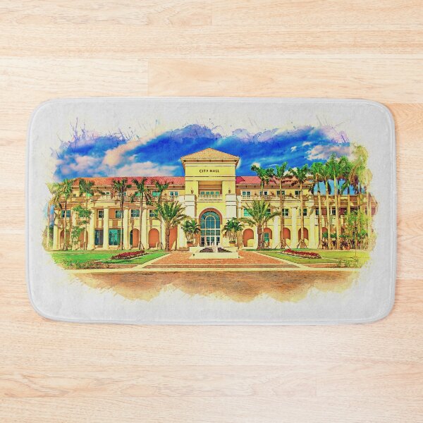 Item preview, Miramar city hall building - watercolor painting designed and sold by NickoPrints.