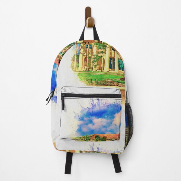 Item preview, Miramar city hall building - watercolor painting designed and sold by NickoPrints.
