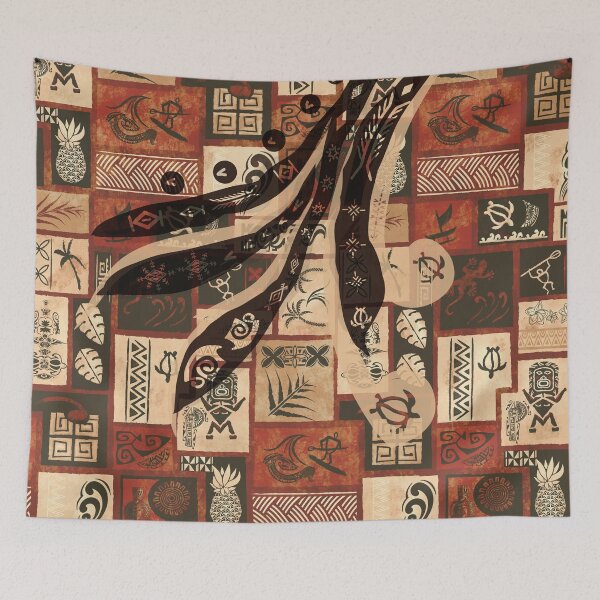 Item preview, Vintage Samoan - Hawaiian Painted Old Tapa Tribal Patchwork 2064 designed and sold by sunnthreads.