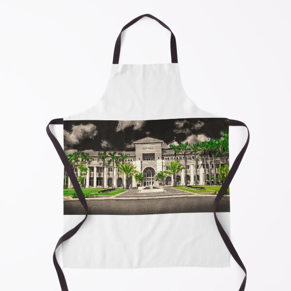 Item preview, Miramar city hall building in black and white with the green of the vegetation isolated designed and sold by NickoPrints.