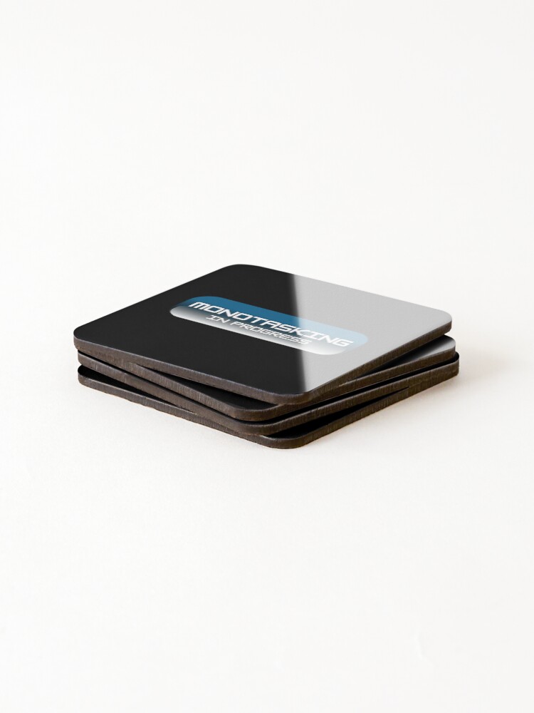 Thumbnail 4 of 5, Coasters (Set of 4), Monotasking In Progress - Dark Blue Gradient Modular designed and sold by patternedprints.