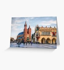 Cracow Main Square art Greeting Card