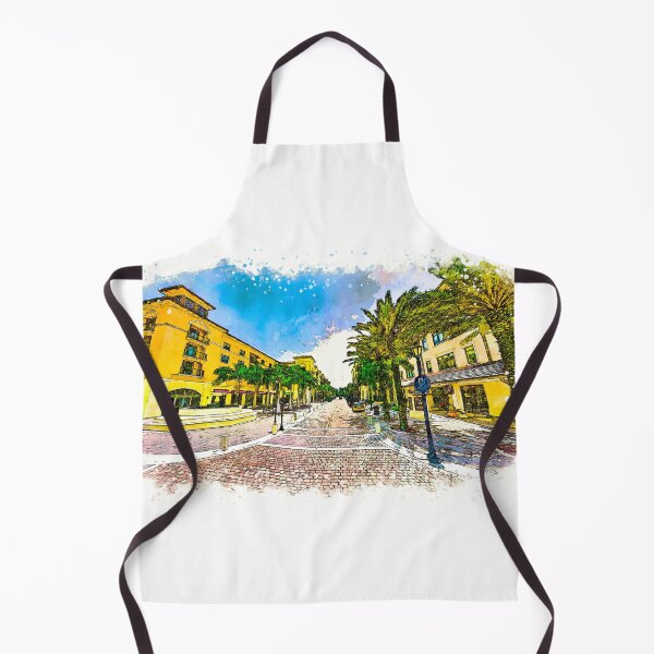 Item preview, Downtown Miramar, Florida, with the City Hall Promenade - sketch painting designed and sold by NickoPrints.