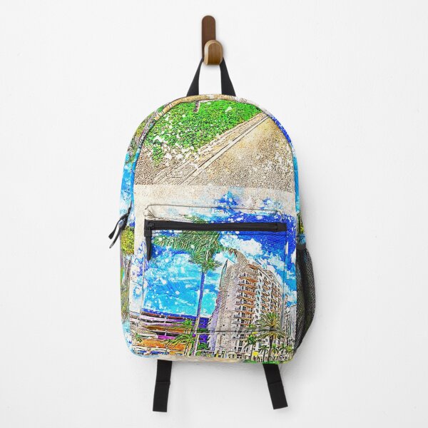 Item preview, Young Circle Park in downtown Hollywood, Florida - colored drawing designed and sold by NickoPrints.