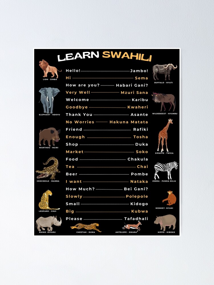 Common Swahili Words Phrases Greetings And Animals Translate For common-swahili-words-phrases-greetings-and-animals-translate-for