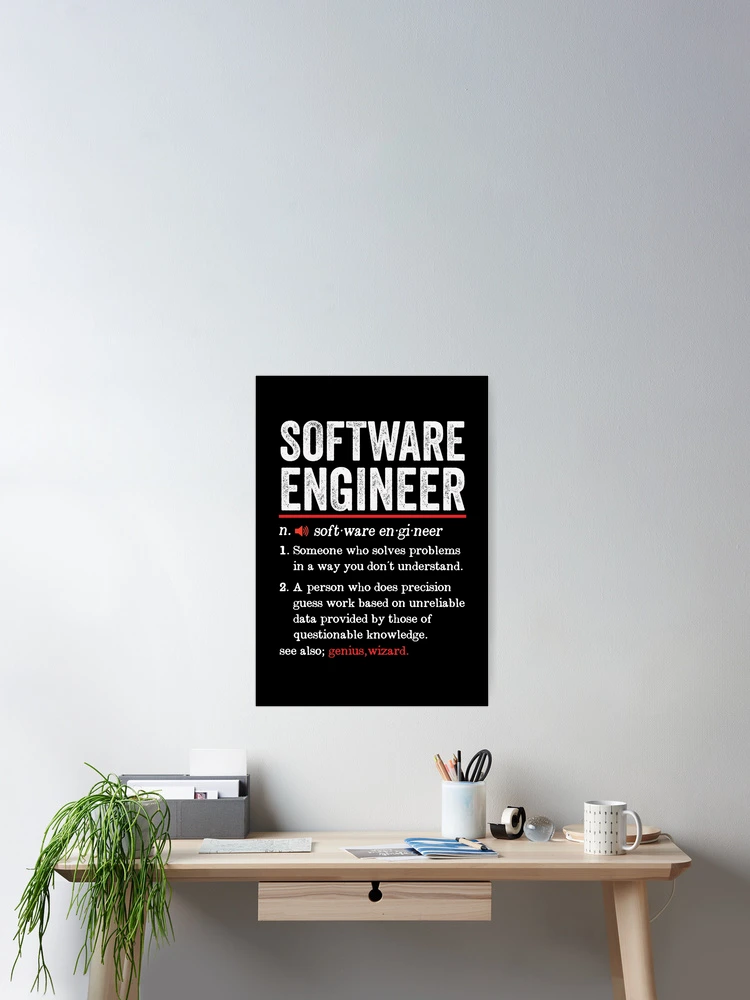Thumbnail 2 of 3, Poster, Software Engineer Funny Definition: Software Engineer Gift - Computer Programmer Coder designed and sold by Adexyl.