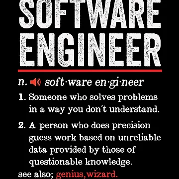 Artwork thumbnail, Software Engineer Funny Definition: Software Engineer Gift - Computer Programmer Coder by Adexyl