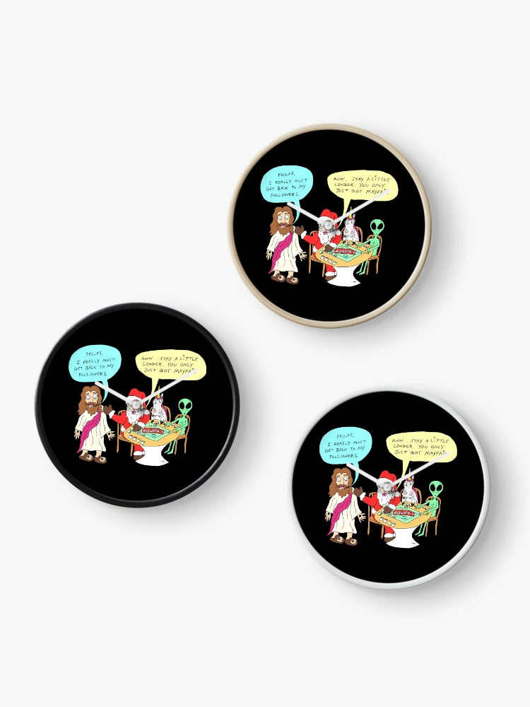 Thumbnail 3 of 4, Clock, Delayed Jesus Sticker designed and sold by samirdari7.