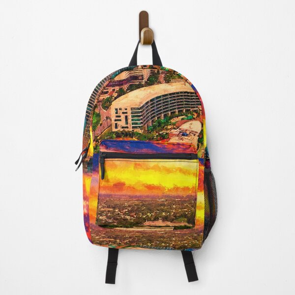 Item preview, Seminole Hard Rock Hotel and Casino Hollywood - Guitar Hotel - at sunset - digital painting designed and sold by NickoPrints.