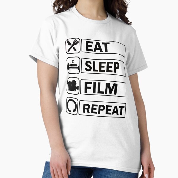 Item preview,  Eat Sleep Film Repeat, Funny Film Quote, Film Buff, Movie Buff Gift Idea designed and sold by DesignHouse07.