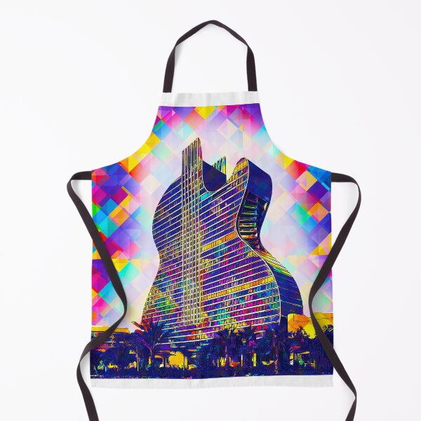 Item preview, Seminole Hard Rock Hotel and Casino Hollywood - Guitar Hotel - colorful digital painting designed and sold by NickoPrints.