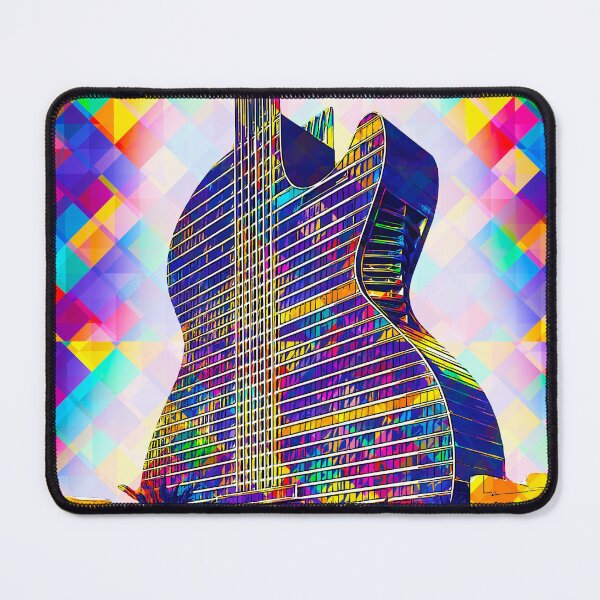 Item preview, Seminole Hard Rock Hotel and Casino Hollywood - Guitar Hotel - colorful digital painting designed and sold by NickoPrints.