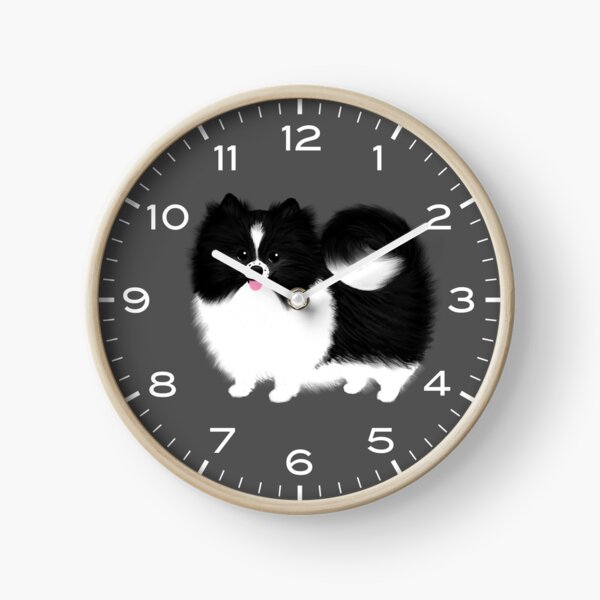 Item preview, Black and White Parti Pomeranian | Cute Black and White Fluffy Dog designed and sold by Jenn Inashvili.