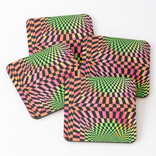 Item preview, Trippy Checkerz Orange Green designed and sold by LavishLyfstyles.