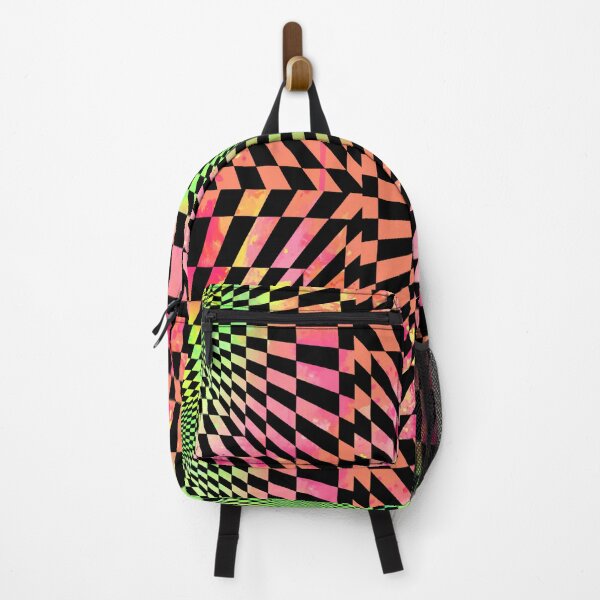 Item preview, Trippy Checkerz Orange Green  designed and sold by LavishLyfstyles.