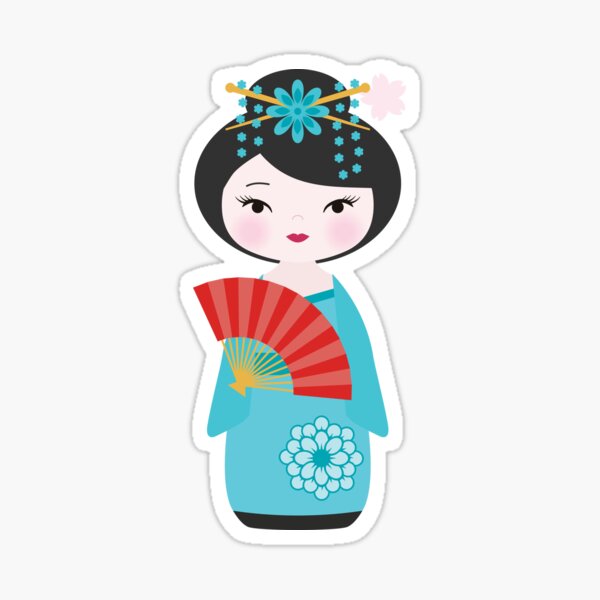 Item preview, Japanese Kokeshi Doll Blue designed and sold by StudioShine.