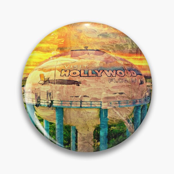 Item preview, Hollywood water tower at sunset - digital painting designed and sold by NickoPrints.