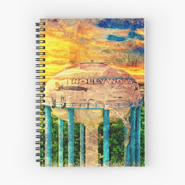 Item preview, Hollywood water tower at sunset - digital painting designed and sold by NickoPrints.