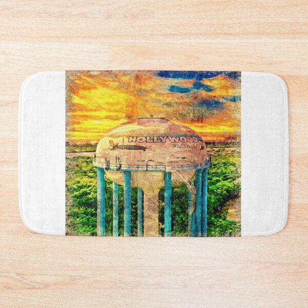 Item preview, Hollywood water tower at sunset - digital painting designed and sold by NickoPrints.