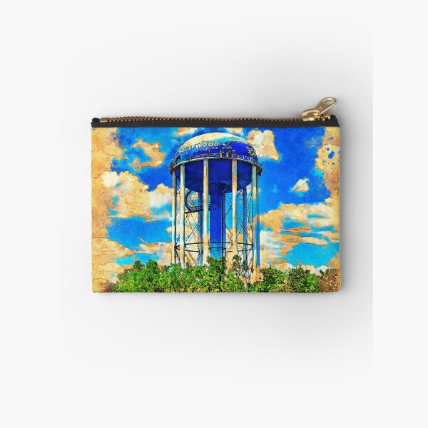 Item preview, Hollywood water tower seen from Interstate 95 - digital painting with vintage look designed and sold by NickoPrints.