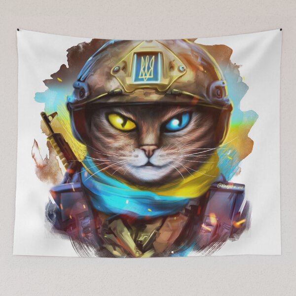Item preview, Cat Ukrainian Soldier designed and sold by MaryshaArt.